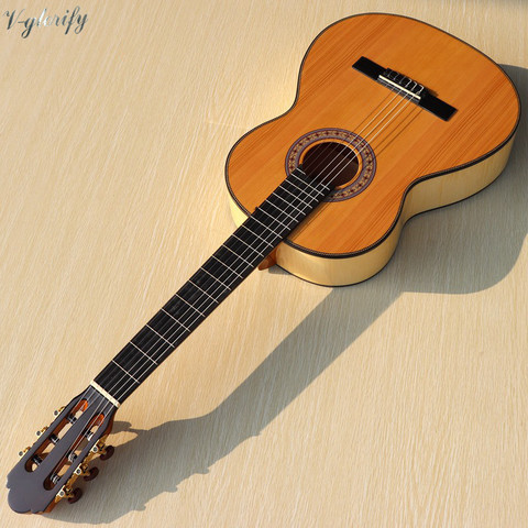 Guitare classique classique avec finition haute brillance 39 pouces, couleur naturelle, dos et côté ► Photo 1/6
