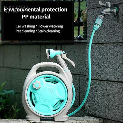 Mini Portable Garden Pipe Water Hose Reel Cart With Water Spray Gun Agricultural Garden Storage Suit Cart Car Washer Squirt Gun ► Photo 1/1