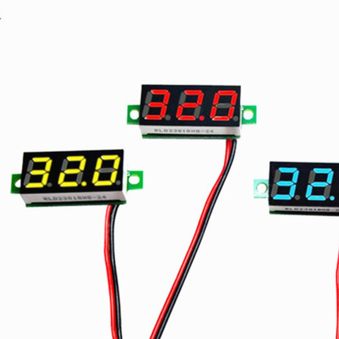 Voltmètre numérique 0.28 pouces DC LED voltmètre 0-30V 12V, testeur automobile, Mobile, détecteur de moto, rouge, vert, bleu ► Photo 1/6