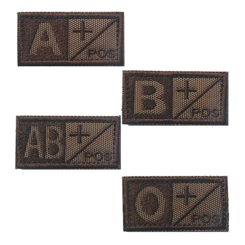 Patchs de broderie 3D de Type sanguin, Badges tactiques positifs A + B + AB + O +, avec crochets et boucles pour vêtements ► Photo 1/6