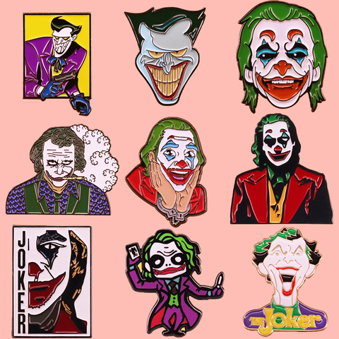 Mettez un visage heureux Joker inspiré émail broche broches Badge épinglettes alliage métal mode bijoux accessoires cadeaux ► Photo 1/6