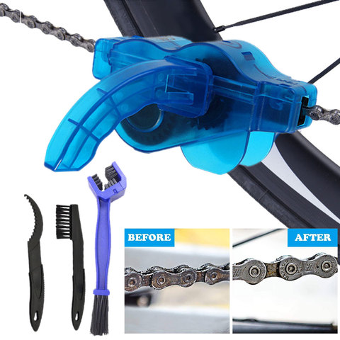 Nettoyeur de chaîne brosses à récurer Kit de nettoyage de vélo accessoires de vélo ensemble d'outils de lavage de VTT outils de réparation de vélo ► Photo 1/6