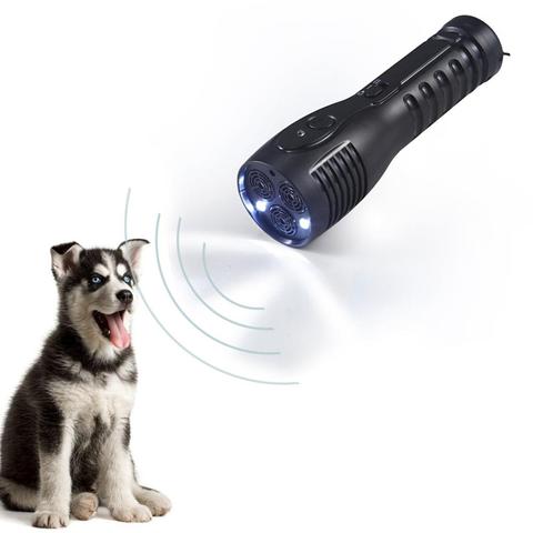 Entraîneur ultrasonique à main pour chiens | Répulsif pour chiens de compagnie avec fonction de lampe de poche, dispositif répulsif multifonctionnel pour chiens, ► Photo 1/6