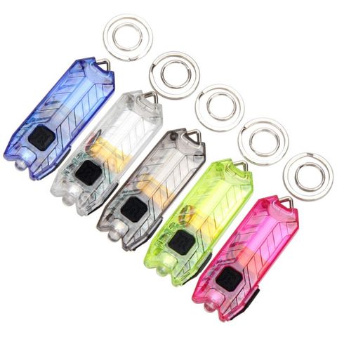 Porte-clés Mini LED lampe de poche torche électrique Portable USB charge Rechargeable 45LM 2 Modes Tube Camping nuit lecture vélo W ► Photo 1/6