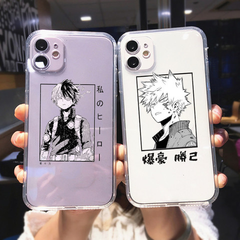 Coque en Silicone TPU pour IPhone, pour modèles Mini Pro, 7, 8 Plus, 11 Pro, X, XS MAX, XR, SE2, My Hero Academia, Midoriya ► Photo 1/6