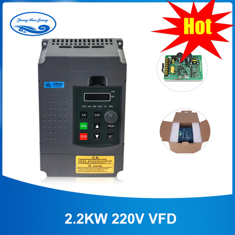 2.2KW 220V VFD monophasé entrée 220v et 3 phases sortie 220V convertisseur de fréquence/variateur de vitesse réglable/inverseur de fréquence ► Photo 1/6