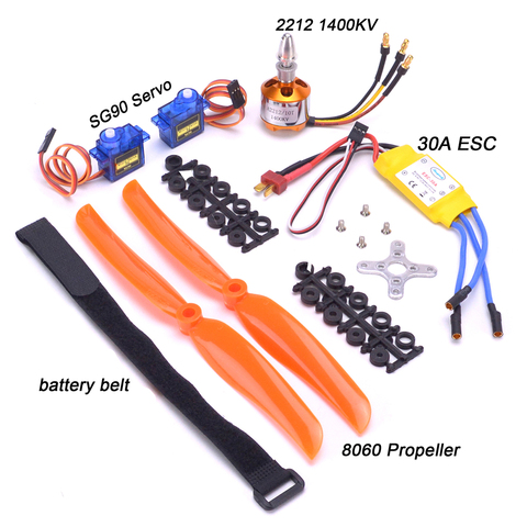 Moteur sans balais A2212 2212 1400KV 30A ESC moteur SG90 9G Micro Servo 8060 hélice pour avion à aile fixe RC hélicoptère ► Photo 1/6