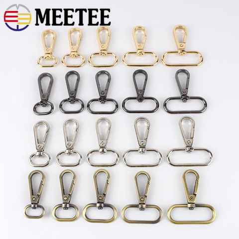 Meetee-5 pièces, boucles en métal 16-50mm, sac à main avec mousqueton pivotant, mousqueton, Clip pour collier de chien, fermoir pour porte-clés, bricolage, 5 pièces ► Photo 1/6