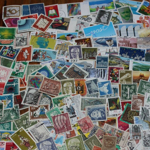 50 pièces allemagne utilisé des timbres-poste réguliers avec marque postale hors papier pour la Collection ► Photo 1/5