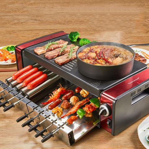 Grill électrique pour Barbecue domestique, sans fumée, multifonction, 220V, avec poêle, antiadhésif, Style coréen ► Photo 1/6