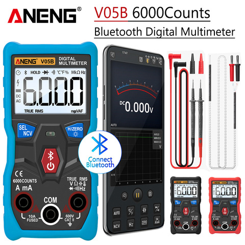 ANENG V05B numérique 6000 compte multimètre analogique professionnel courant alternatif/cc Mini testeurs de tension True RMS Bluetooth Multimetro ► Photo 1/6