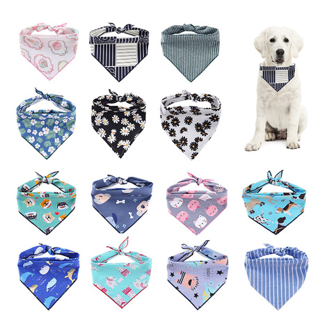 16 Styles noël animal de compagnie chien Bandana coton chiot Bandanas bavoir réglable chien chat écharpe lavable animal de compagnie foulard animal salive serviette ► Photo 1/6