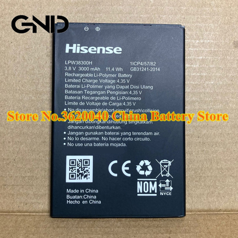 Batterie de remplacement GND 3.8V 3000mAh 11.4Wh LPW38300H pour téléphone portable Hisense H30lite nouvelles Batteries Li-ion bateria li-polymère ► Photo 1/5