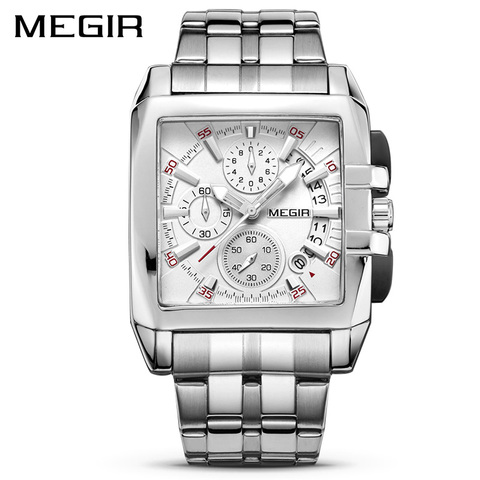 MEGIR Original de luxe hommes montre en acier inoxydable hommes Quartz montres d'affaires grand cadran montres Relogio Masculino 2022 ► Photo 1/6