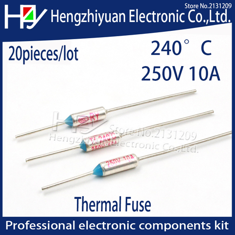 Fusible thermique 2017 V 10a, 20 pièces/lot, Micro température électrique, 240, 250 °c ► Photo 1/1