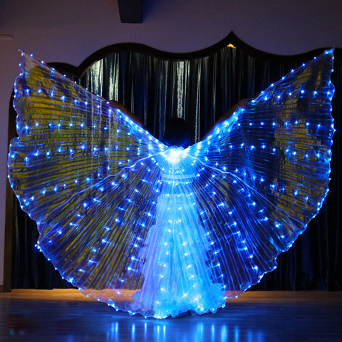 Ailes de danse du ventre Isis Led pour adultes, accessoires de danse du ventre ailes ailes de papillon avec bâtons et sac ► Photo 1/6