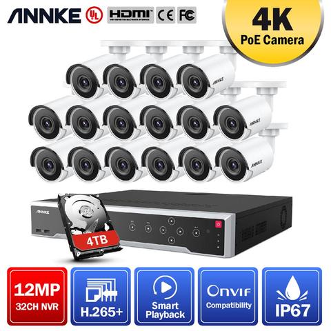 ANNKE – système de sécurité vidéo réseau POE Ultra HD 16CH 4K, 12mp H.265 + NVR, avec 16X 8mp 30m EXIR Vision nocturne, caméra IP d'extérieur ► Photo 1/6