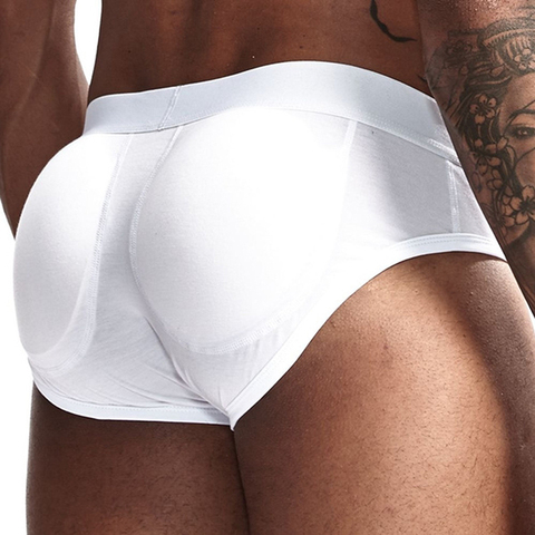 Lettre imprimer hommes slips nouveau rembourré taille basse Sexy caleçon sans couture respirant couleur unie homme Lingerie ► Photo 1/6