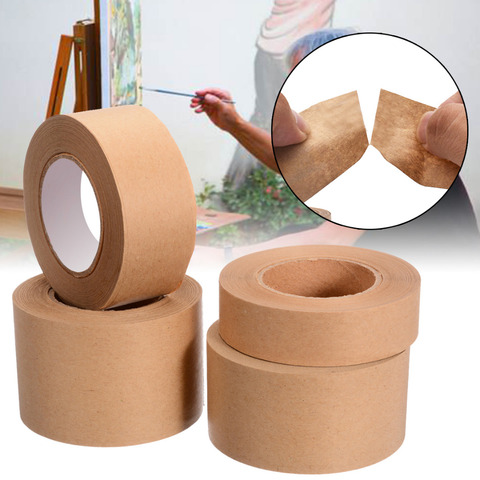 1 rouleau 30m gommé papier Kraft brun empaqueté adhésif ruban de papier de masquage pour boîte d'étanchéité Kraft papier ruban d'emballage outils ► Photo 1/6