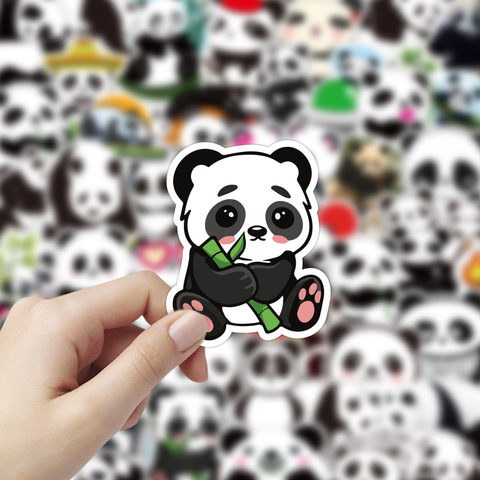 10/50pcs petit Panda autocollants classique Graffiti pour valise Cool ordinateur portable planche à roulettes dessin animé jouet bagages mignon Animal Panda décalcomanies ► Photo 1/4