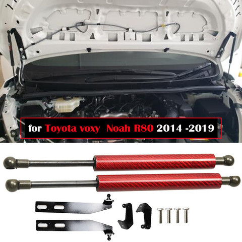 Support de capot avant en fibre de carbone pour Toyota voxy 80 Noah R80 2014 – 2022, avec amortisseurs et entretoises à gaz ► Photo 1/6