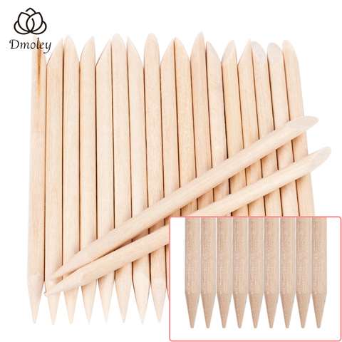 100 pièces/Packs poussoir à cuticules Nail art détachant de cuticule Orange Bâtons Pour Manucure Nail Outils Pédicure Soins Bâton En Bois ► Photo 1/5