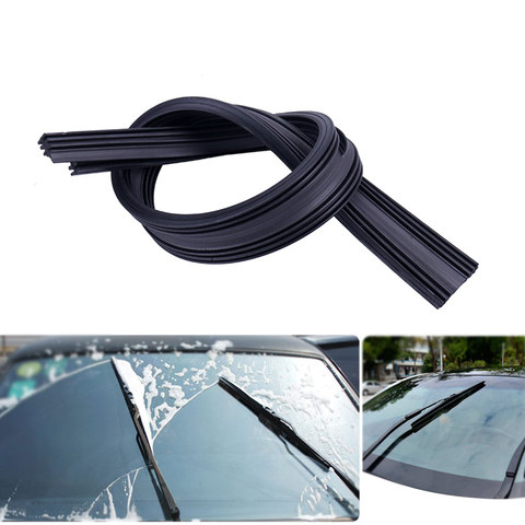 2 pièces 6mm universel voiture lame d'essuie-glace remplacement insérer recharge bande de caoutchouc doux pour sans cadre balais d'essuie-glace accessoires de voiture ► Photo 1/6