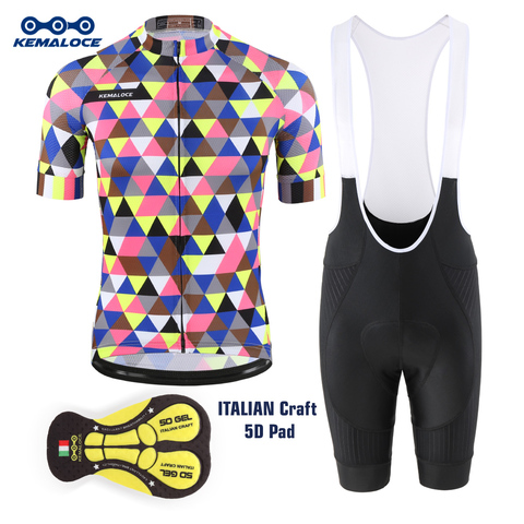 KEMALOCE – Kit de cyclisme fluorescent 2022, vêtements de Sport bon marché, nouvelle tenue Coolmax de cyclisme à manches courtes, combinaisons de vélo de course à Compression ► Photo 1/6