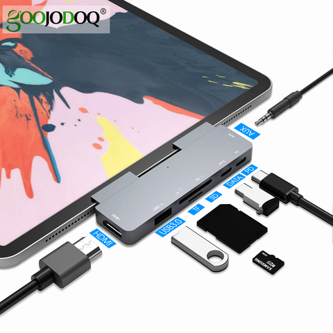 GOOJODOQ moyeu de USB C, 60W de charge de PD pour iPad Pro MacBook, interrupteur d'air pour un téléphone HDMI 3.0 avec prise de données pour écouteurs ► Photo 1/6