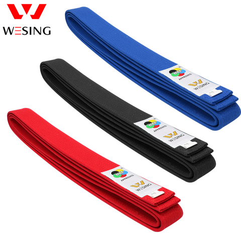 Wesing WKF Approuvé karaté ceinture 100% coton bleu rouge noir ceinture karaté ► Photo 1/6