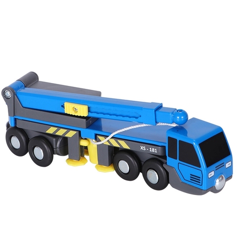 Multifonctionnel Train ensemble de jouets accessoires Mini grue camion jouet Vheicles enfants jouet Compatible avec les voies ferrées en bois ► Photo 1/6