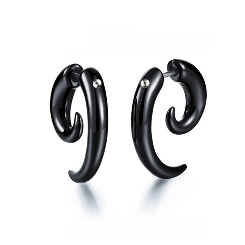 Boucles d'oreilles Punk en acrylique en forme d'escargot, de taureau noir, pour hommes/femmes, Hip-hop, Rock, fête, personnalité, bijoux d'oreille, 1 pièce ► Photo 1/6