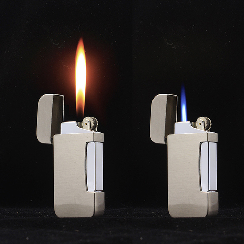 Double flamme briquet torche flamme commutable meule briquet à gaz rechargeable Butane gaz Jet briquet ► Photo 1/6