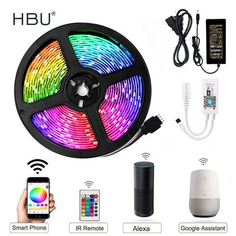 LED lumières bande chambre bande lumière néon bande lampe étanche 10m 20m RGB led musique synchronisation Diode ruban Flexible à distance + adaptateur ► Photo 1/6