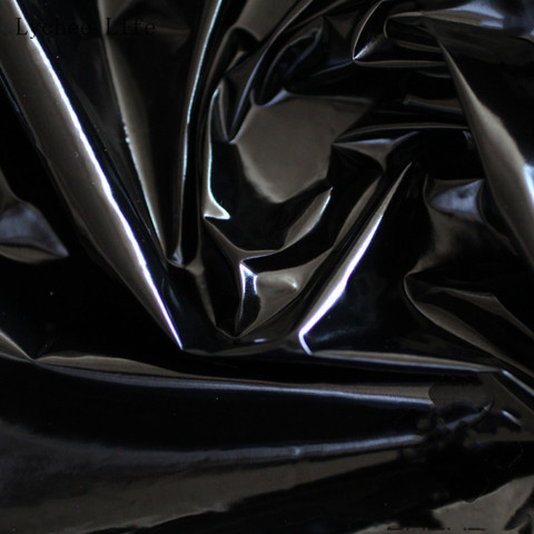 Tissu de couture PU Ultra-fin, 100x150cm 20D, noir brillant, imperméable, Textiles pour la maison ► Photo 1/5