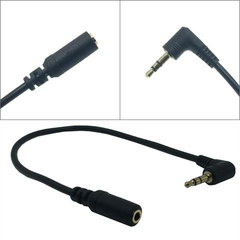 Câble d'extension Audio à Angle droit Jack 3.5 mâle vers femelle, 3.5mm, câble pour écouteurs, Code Aux de voiture pour casque plus fort ► Photo 1/2