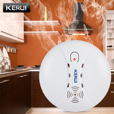 KERUI-détecteurs d'incendie de fumée 433MHz | Détecteurs sans fil, pour Wifi GSM PSTN, système d'alarme de sécurité à domicile, Kits de capteurs d'alarme de fumée ► Photo 1/6