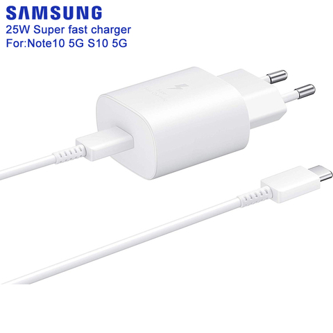 Chargeur rapide de voyage adaptatif d'origine EP-TA800 25W pour Samsung Galaxy S10 Plus S10 5G Version Note10 Note10 Plus A60 A70 A80 A90 ► Photo 1/6