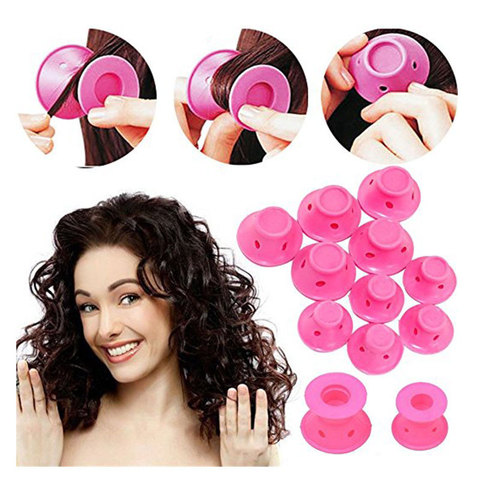 2/10/20/30 pièces en caoutchouc souple magique soins des cheveux rouleaux Silicone bigoudi torsion cheveux pas de chaleur pas de pince cheveux friser outil de bricolage ► Photo 1/6