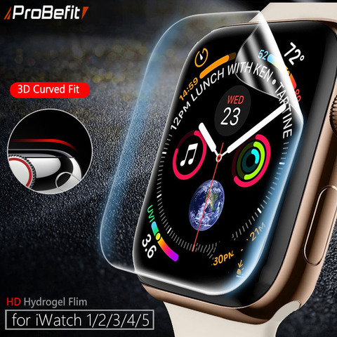 Film de protection d'écran pour Apple Watch 1/2/3/4/5/6/SE, 38/40/42/44 mm, protection complète transparente, pour montre connectée, verre non trempé ► Photo 1/3