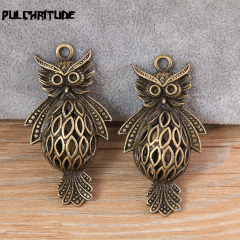 Breloques hibou creux en Bronze Antique, pendentif bijoux en alliage métallique, marquage de bijoux, nouveau produit, 20*30*54mm, 1 pièce ► Photo 1/2