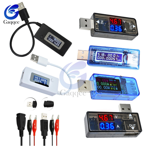 Testeur numérique voltmètre numérique LCD, USB, testeur de capacité, détecteur d'ampèremètre batterie externe indicateur de charge USB ► Photo 1/6