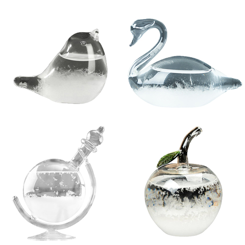 Bouteille de prévision météo en verre, cristal en forme de cygne, pour la décoration de la maison ► Photo 1/6