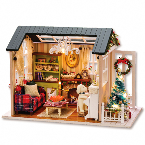 CUTEBEE maison de poupée maison de poupée Miniature à monter soi-même avec meubles maison en bois Casa jouets pour enfants cadeau d'anniversaire Z007 ► Photo 1/6
