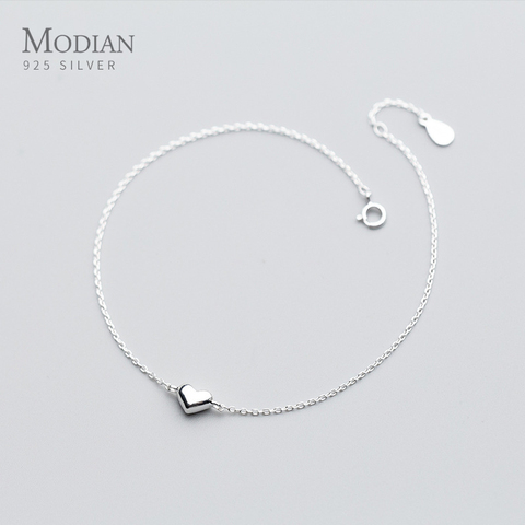 Modian – bracelet à maillons en argent Sterling 925 pour femme, bijou Simple, breloque en forme de cœur, accessoire de mode ► Photo 1/5