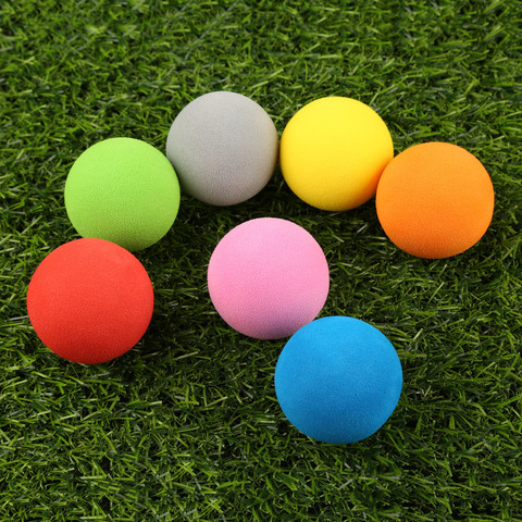 Balles de Golf en mousse EVA 10 pièces/lot balles en éponge souple pour balles de pratique en plein air pour Golf/Tennis solide 7 couleurs ► Photo 1/6
