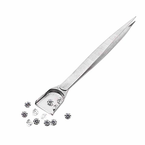 Pincettes professionnelles en diamant de 16cm avec pelles pour perles de gemme, outil de bijouterie ► Photo 1/6