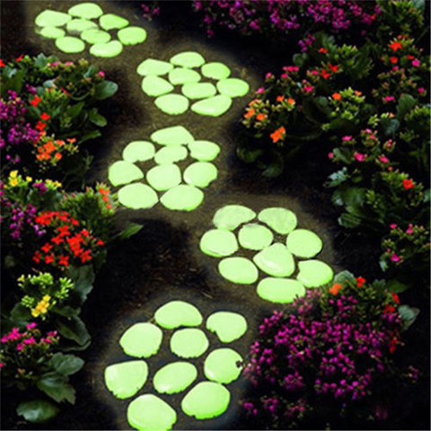 Pierres lumineuses scintillantes dans l'obscurité, décoration de jardin, galets décoratifs pour Aquarium, décoration d'extérieur, pierres de galets, Aquarium, couleur mélangée ► Photo 1/6