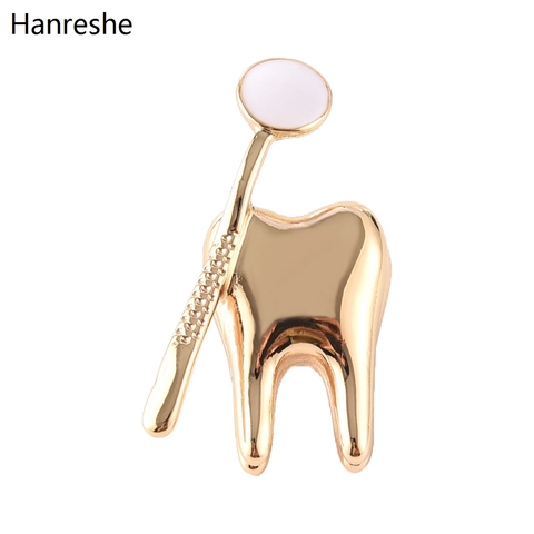 Classique mode dent d'or forme mignon médical broche broche pour médecin infirmière revers sac à dos Badge épingles bijoux cadeau accessoires ► Photo 1/6