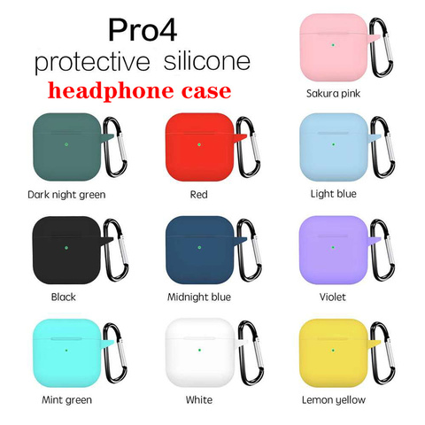 Pour AirPods Pro 4 étui Simple couleur unie silicone housse pour écouteurs fundas pour airpoding Pro 4 TWS casque housse de protection ► Photo 1/6